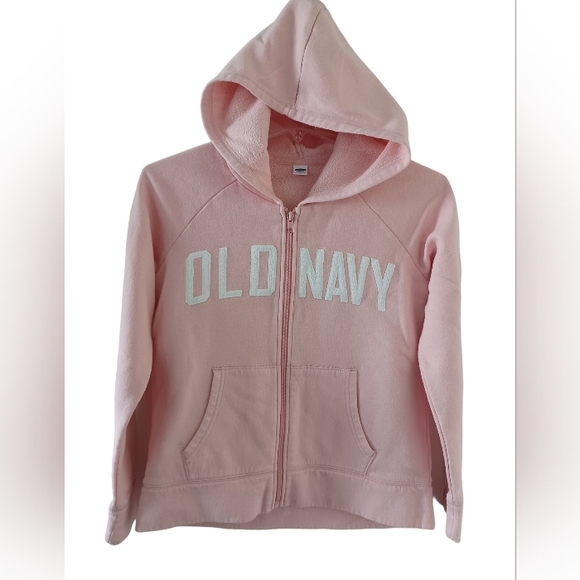 Old Navy zipper Sweater with Hoddie Pink Girl size XL (14/16) - Picture 1 of 5